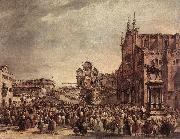 GUARDI, Francesco Pope Pius VI Blessing the People on Campo Santi Giovanni e Paolo sdg Germany oil painting reproduction